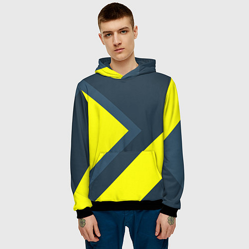 Мужская толстовка Геометрическая Стрелка / 3D-Черный – фото 3