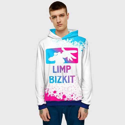 Мужская толстовка Limp Bizkit Neon Gradient / 3D-Синий – фото 3