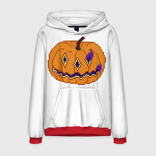 Мужская толстовка Тыква-голова всадника, Джека, PixelArt / 3D-Красный – фото 1
