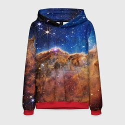 Толстовка-худи мужская Туманность Киля фото НАСА, цвет: 3D-красный