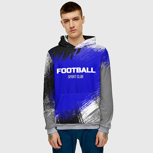 Мужская толстовка Sports club FOOTBALL / 3D-Меланж – фото 3