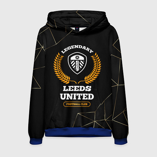 Мужская толстовка Лого Leeds United и надпись Legendary Football Clu / 3D-Синий – фото 1