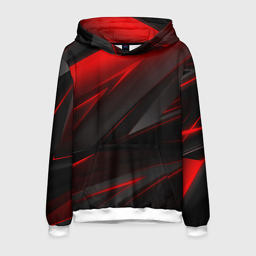 Мужская толстовка Red and Black Geometry / 3D-Белый – фото 1