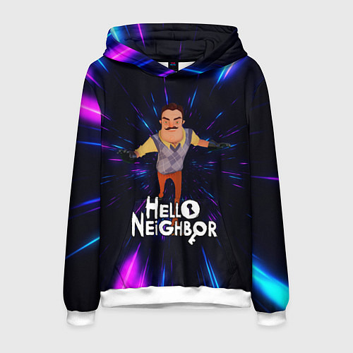 Мужская толстовка Hello Neighbor Привет сосед Бегущий сосед / 3D-Белый – фото 1