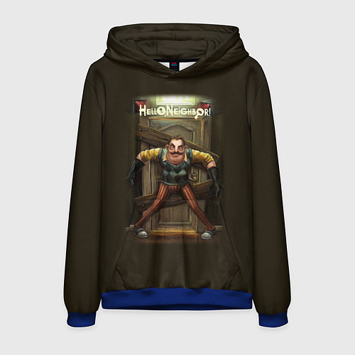 Мужская толстовка Привет сосед игра / 3D-Синий – фото 1