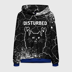 Толстовка-худи мужская Группа Disturbed и Рок Кот, цвет: 3D-синий