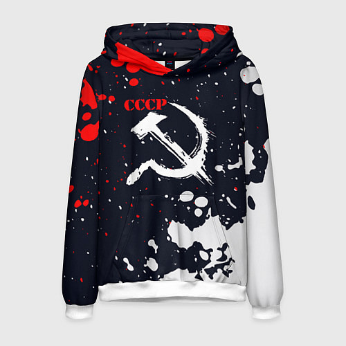 Мужская толстовка СОВЕТСКИЙ СОЮЗ - СЕРП И МОЛОТ - КРАСКА / 3D-Белый – фото 1