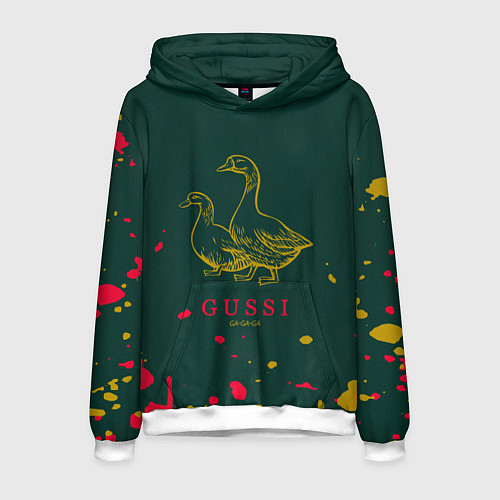 Мужская толстовка Gucci - ga ga ga - краска / 3D-Белый – фото 1