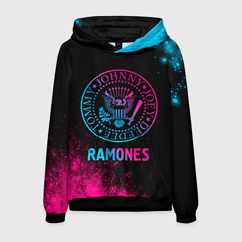 Мужская толстовка Ramones Neon Gradient / 3D-Черный – фото 1