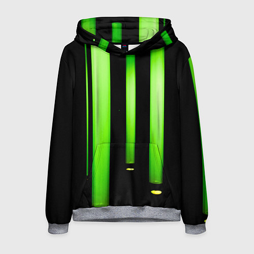 Мужская толстовка Абстрактные неоновые колбы с кислотой - Зелёный / 3D-Меланж – фото 1