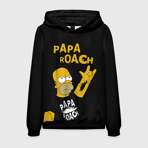 Мужская толстовка Papa Roach, Гомер Симпсон / 3D-Черный – фото 1