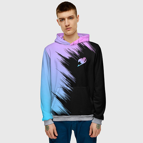 Мужская толстовка Хвост феи - neon / 3D-Меланж – фото 3
