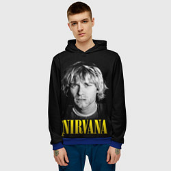 Толстовка-худи мужская Nirvana - Kurt Donald Cobain, цвет: 3D-синий — фото 2