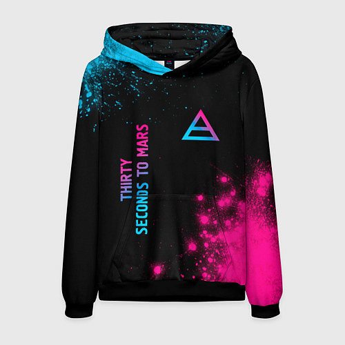 Мужская толстовка Thirty Seconds to Mars Neon Gradient / 3D-Черный – фото 1