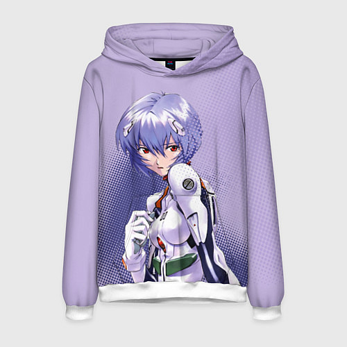 Мужская толстовка Рей Аянами-назначенный пилот / 3D-Белый – фото 1