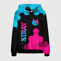 Толстовка-худи мужская Stray: Neon Gradient, цвет: 3D-черный
