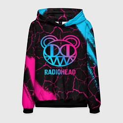 Толстовка-худи мужская Radiohead - neon gradient, цвет: 3D-черный