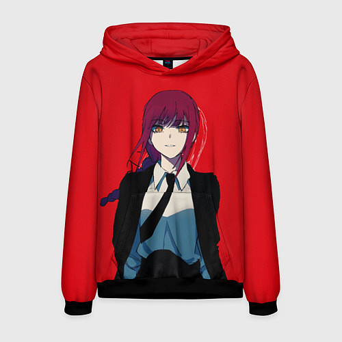 Мужская толстовка Макима сидит -человек бензопила / 3D-Черный – фото 1