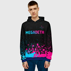 Толстовка-худи мужская Megadeth - neon gradient, цвет: 3D-синий — фото 2