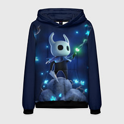 Толстовка-худи мужская Hollow Knight неоновые бабочки, цвет: 3D-черный