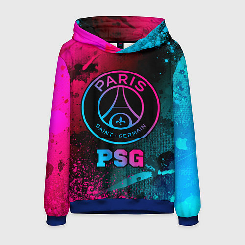 Мужская толстовка PSG - neon gradient / 3D-Синий – фото 1