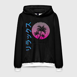 Толстовка-худи мужская Закат Градиент, цвет: 3D-белый