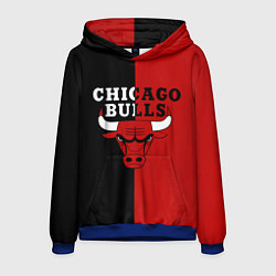 Толстовка-худи мужская Чикаго Буллз black & red, цвет: 3D-синий