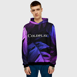 Толстовка-худи мужская Coldplay neon monstera, цвет: 3D-черный — фото 2