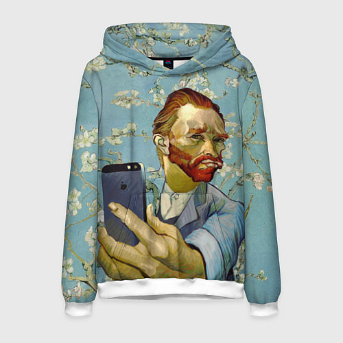 Мужская толстовка Ван Гог Селфи - Арт Портрет / 3D-Белый – фото 1