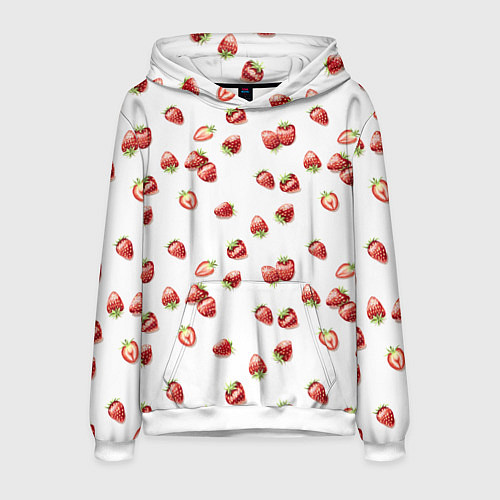 Мужская толстовка Клубничка, паттерн / 3D-Белый – фото 1