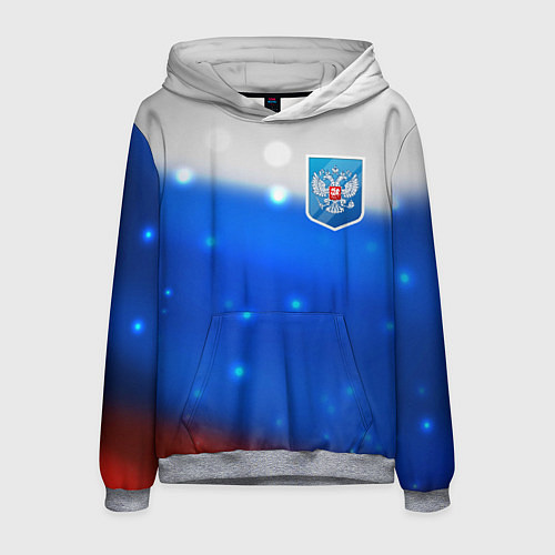 Мужская толстовка Герб России Blue / 3D-Меланж – фото 1