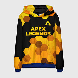 Толстовка-худи мужская Apex Legends - gold gradient: символ сверху, цвет: 3D-синий
