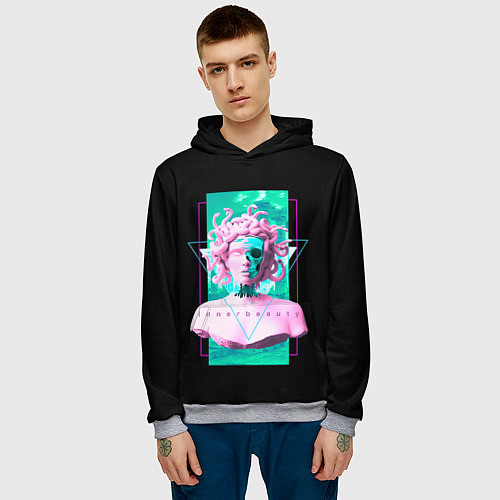 Мужская толстовка Бюст Горгоны / 3D-Меланж – фото 3