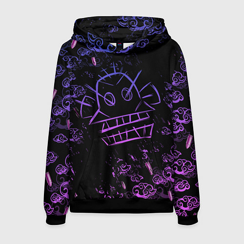 Мужская толстовка League Of Legends неон - Arcane neon / 3D-Черный – фото 1