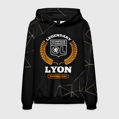 Мужская толстовка Лого Lyon и надпись legendary football club на тем / 3D-Черный – фото 1