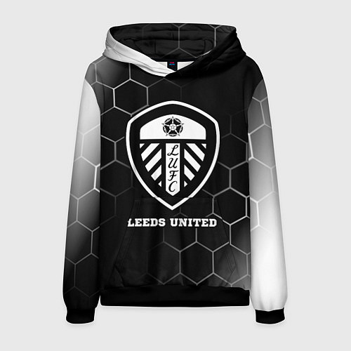 Мужская толстовка Leeds United sport на темном фоне / 3D-Черный – фото 1