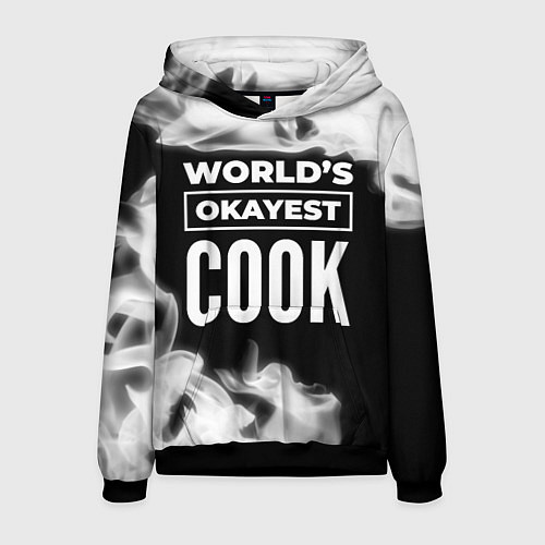 Мужская толстовка Worlds okayest cook - dark / 3D-Черный – фото 1
