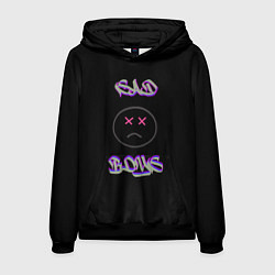 Толстовка-худи мужская Sad Boys логотип, цвет: 3D-черный