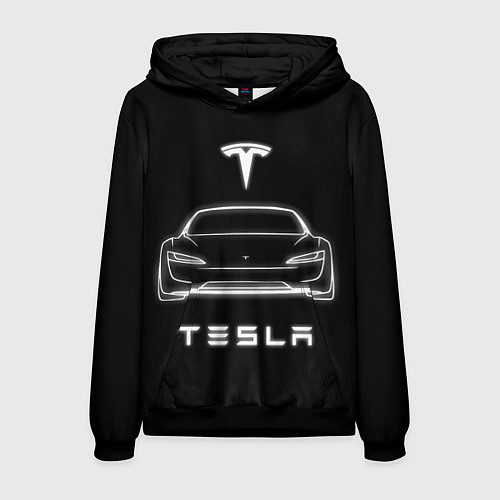 Мужская толстовка Tesla white light / 3D-Черный – фото 1