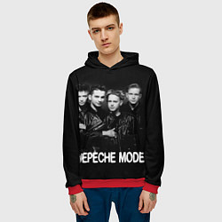 Толстовка-худи мужская Depeche Mode - black & white portrait, цвет: 3D-красный — фото 2