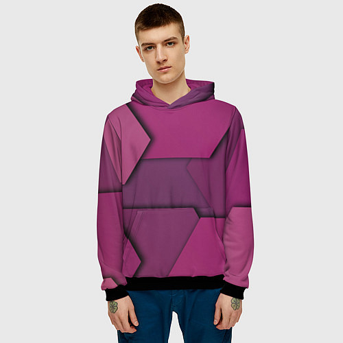 Мужская толстовка Геометрические фигуры в движении / 3D-Черный – фото 3