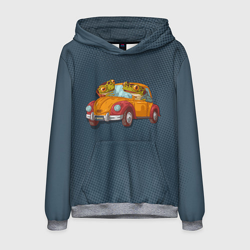Мужская толстовка Веселые лягухи на авто / 3D-Меланж – фото 1