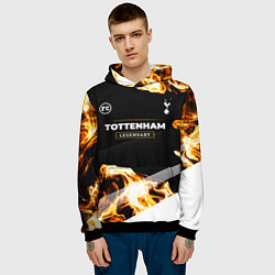 Толстовка-худи мужская Tottenham legendary sport fire, цвет: 3D-черный — фото 2