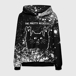 Толстовка-худи мужская Группа The Pretty Reckless и рок кот, цвет: 3D-черный