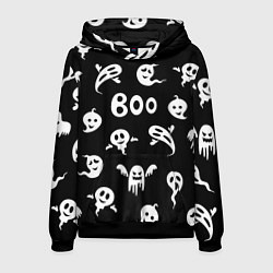 Толстовка-худи мужская Приведение Boo Хэллоуин, цвет: 3D-черный