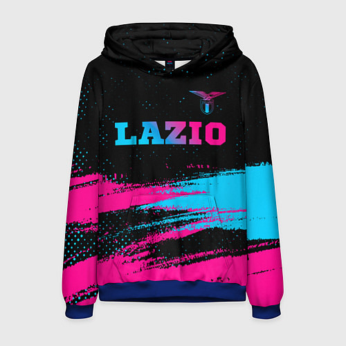 Мужская толстовка Lazio - neon gradient: символ сверху / 3D-Синий – фото 1