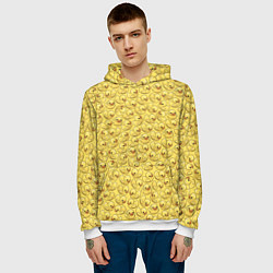 Толстовка-худи мужская Утиный принт, цвет: 3D-белый — фото 2
