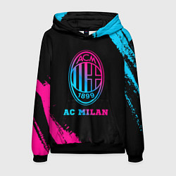 Толстовка-худи мужская AC Milan - neon gradient, цвет: 3D-черный