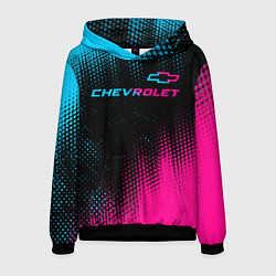 Мужская толстовка Chevrolet - neon gradient: символ сверху