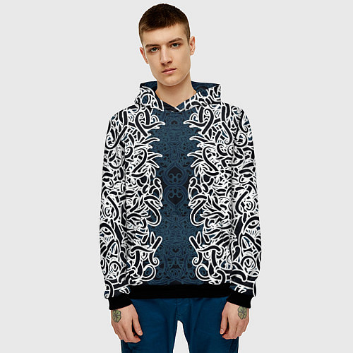Мужская толстовка Белый шум / 3D-Черный – фото 3
